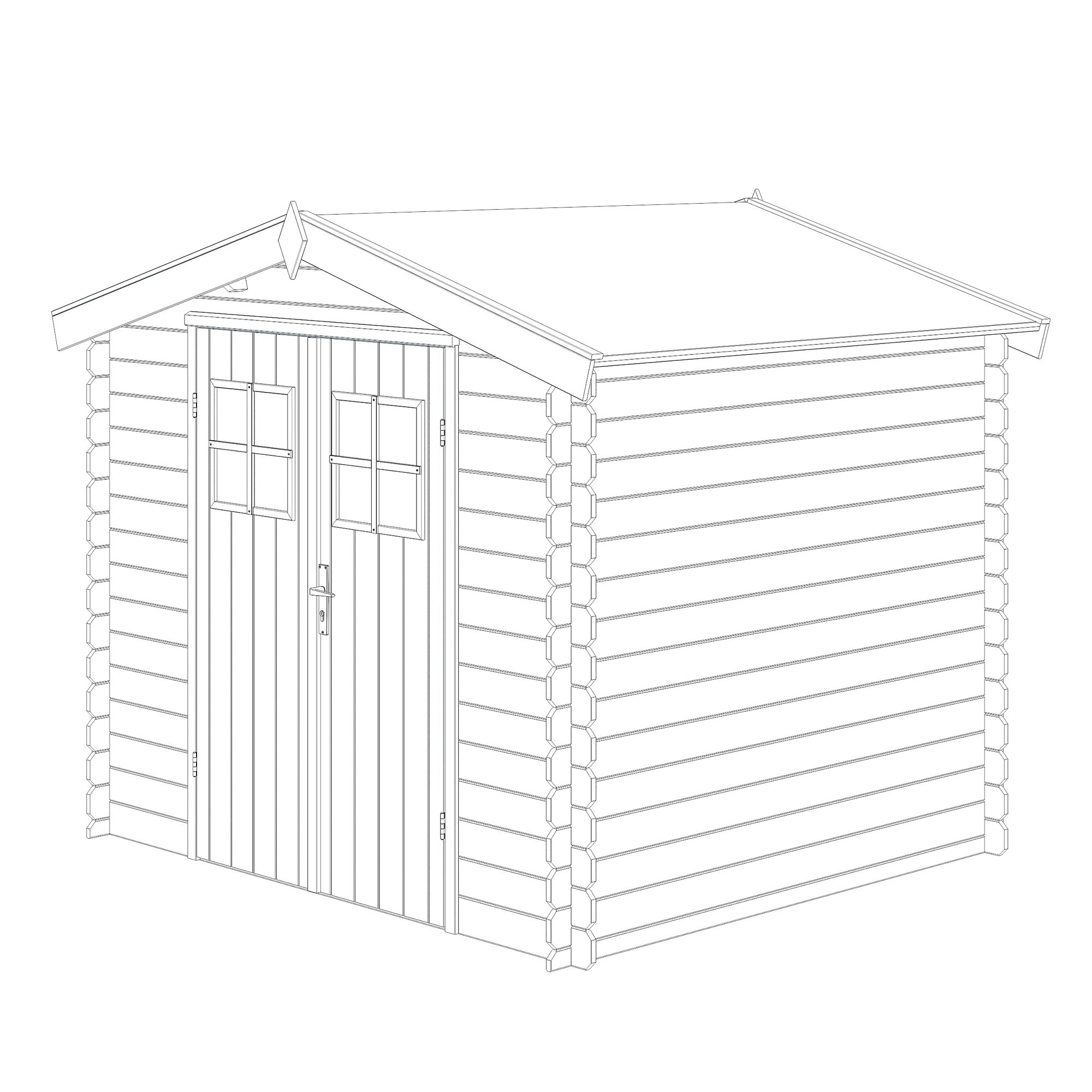 Blooma Mokau 6x7 ft Apex Wooden Shed