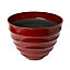 Blooma Momoka G Red Plastic Ribbed Circular Plant pot (Dia)50cm