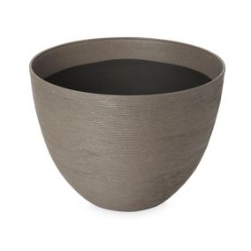 Blooma Momoka Grey Stone effect Plastic Circular Plant pot (Dia) 40cm, (H)30cm, 27L