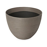 Blooma Momoka Grey Stone effect Plastic Circular Plant pot (Dia)40cm
