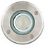 Blooma Nashua Brushed Silver effect Mains-powered Neutral white LED Round Decking light