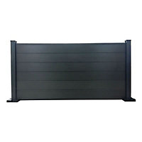 Blooma Neva Aluminium & stainless steel Dark grey Slotted Fence post (H)0.95m (W)70mm, Set