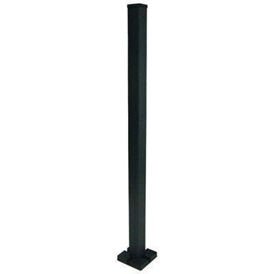 Blooma Neva Dark grey Slotted Square Metal Fence post (H)1.39m (W)70mm, Set