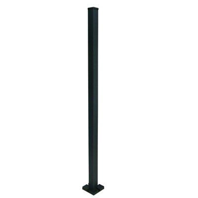 Blooma Neva Dark grey Slotted Square Metal Fence post (H)1.83m (W)70mm, Set