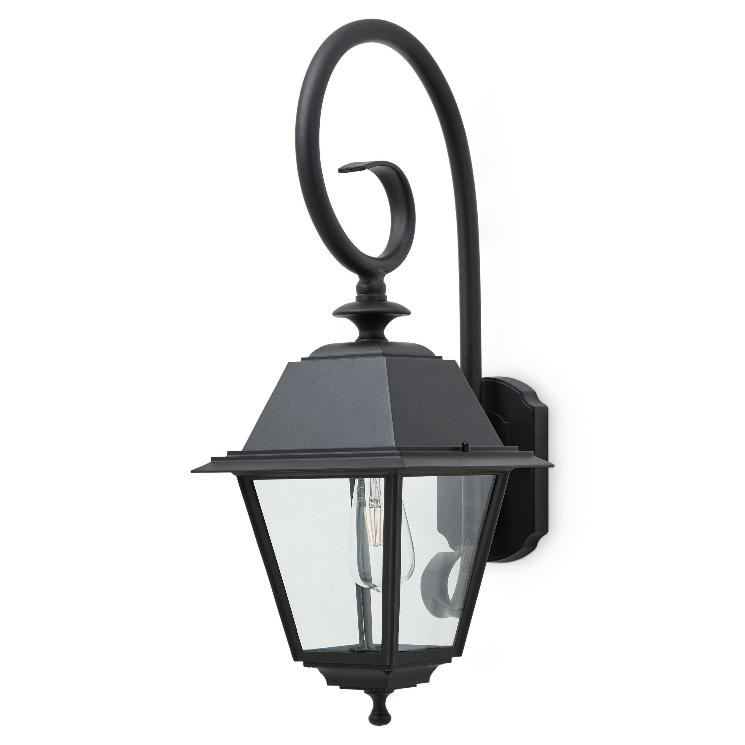 Blooma Newtok Matt Black Mainspowered Halogen Outdoor Lantern Wall