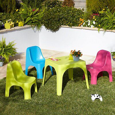 Green plastic garden chairs b and q discount