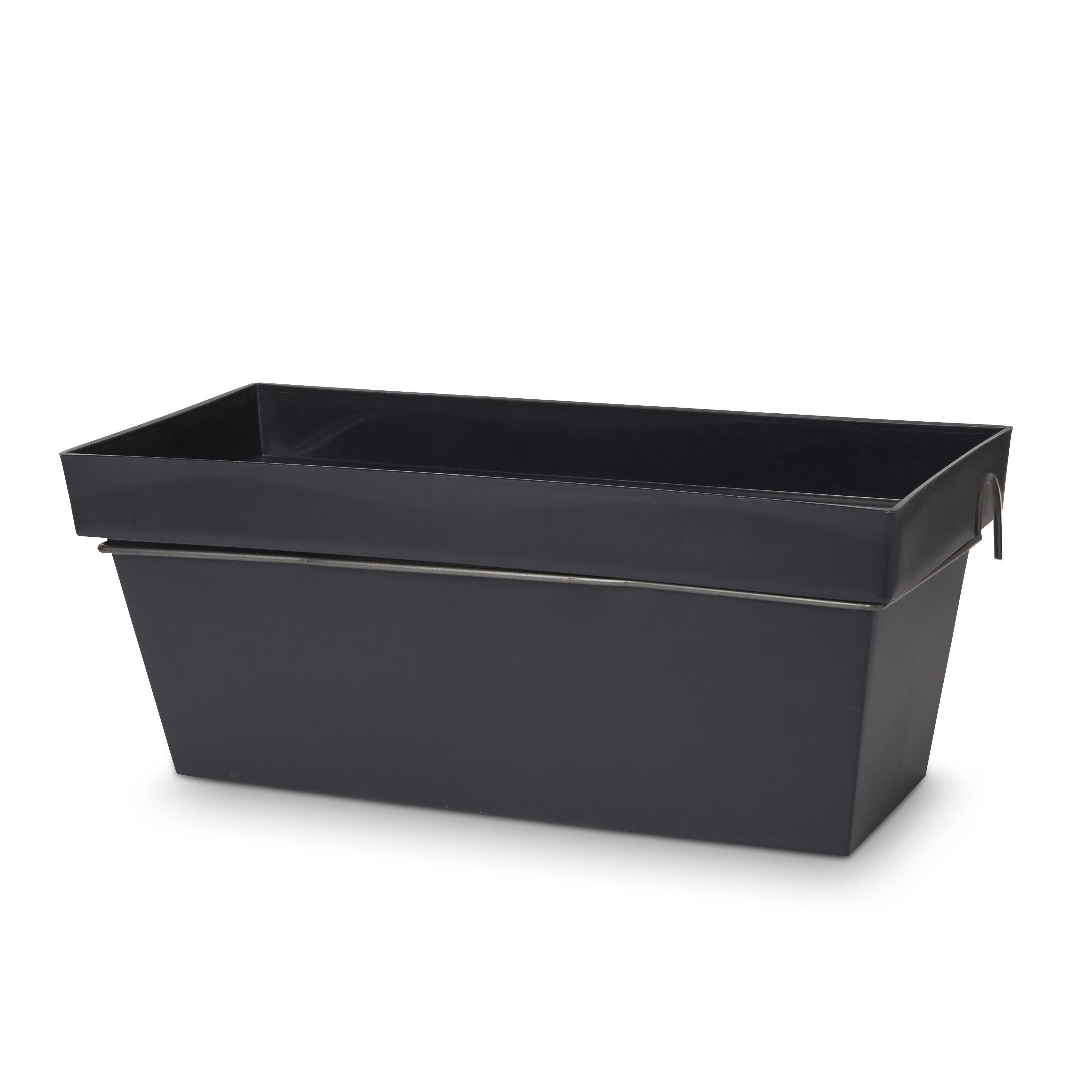 Blooma Nurgul Dark grey Plastic Rectangular Planter 25cm