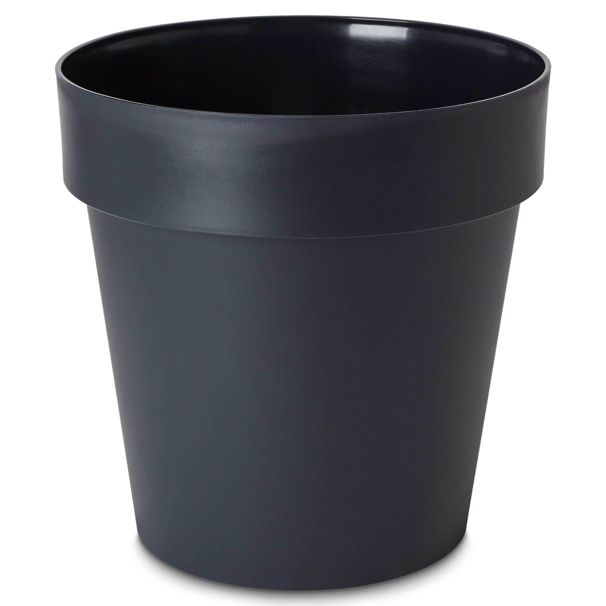 Blooma Nurgul Matt Dark grey Plastic Circular Plant pot (Dia) 40cm, (H)35.4cm, 33L