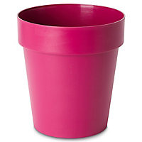 Blooma Nurgul Pink Plastic Round Plant pot (Dia)20cm