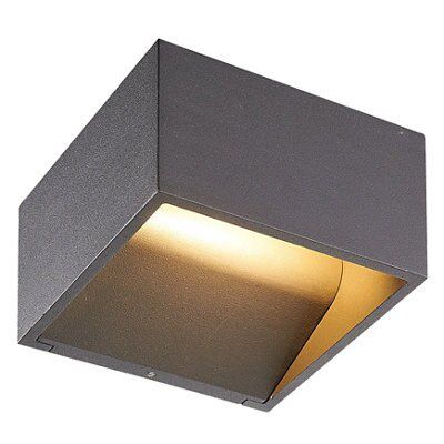 Blooma Onnes Grey Mains-powered LED Outdoor Cube Wall light 400lm