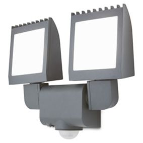 Blooma Parksville Matt Charcoal grey LED PIR Motion sensor Outdoor Wall light