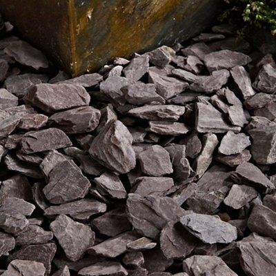 Blooma Plum 30-60mm Slate Decorative Chippings, Large Bag | DIY At B&Q