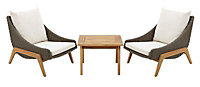 Blooma Retro Taupe Wooden 2 seater Coffee set