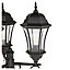 Blooma Richelieu Black Mains-powered 3 lamp Halogen 6 faces Post lantern (H)2600mm