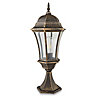 Blooma Richelieu Gold effect Mains-powered 1 lamp Halogen 6 faces Post lantern (H)570mm