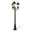 Blooma Richelieu Gold effect Mains-powered 3 lamp Halogen 6 faces Post lantern (H)2600mm