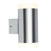 Blooma Robigo Stainless steel effect Mains-powered LED Outdoor Wall light