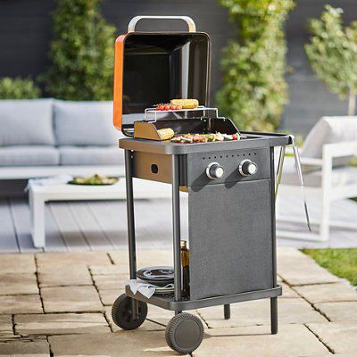 Blooma Rockwell 200 Black & orange 2 burner Gas BBQ