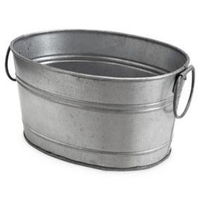 Blooma Rural Argent Metal Rectangular Planter (H)13cm (W)25cm