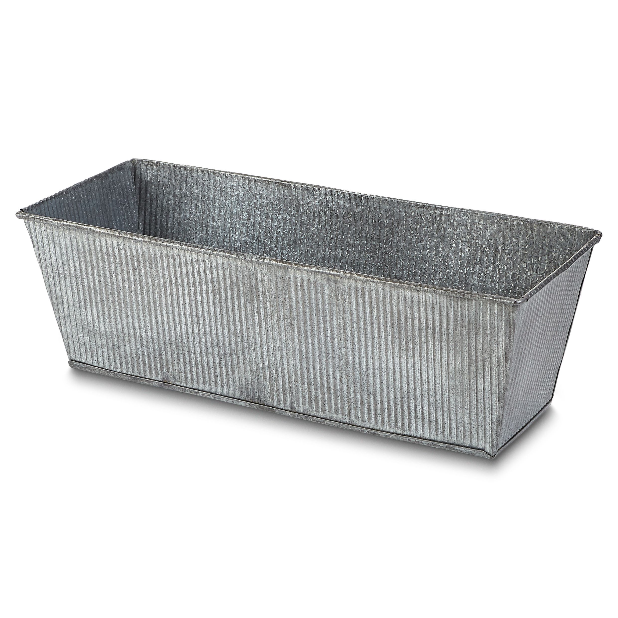 Blooma Rural Argent Metal Rectangular Planter (H)13cm (W)41cm