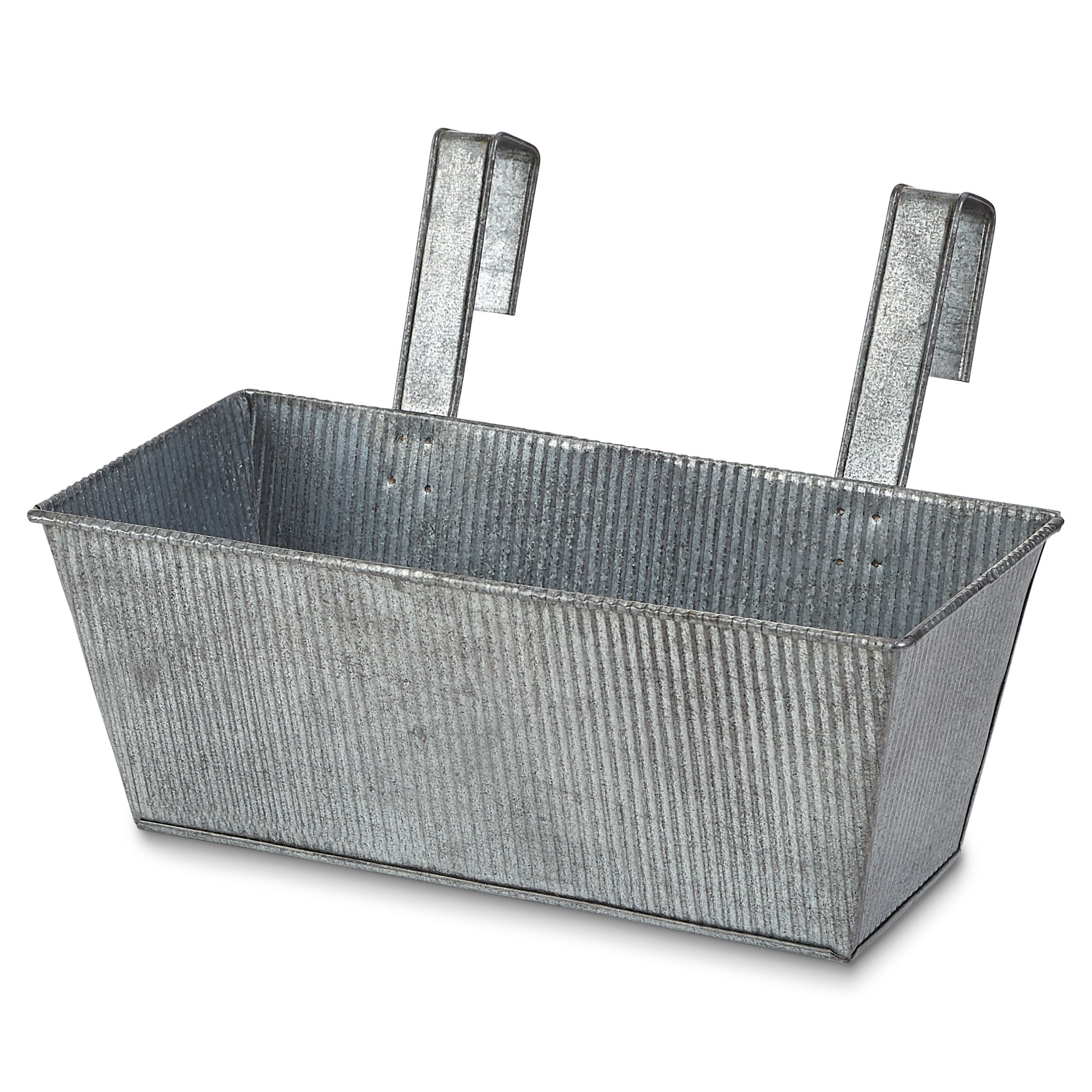 Blooma Rural Argent Metal Rectangular Trough (H)23cm (W)34cm