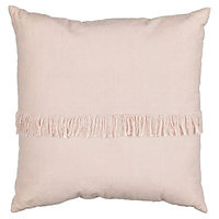 Blooma Rural Blush pink Fringed Outdoor Cushion (L)50cm x (W)50cm