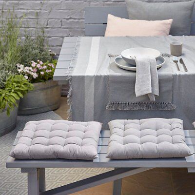 Blooma Rural Concrete Plain Seat pad (L)36cm x (W)36cm
