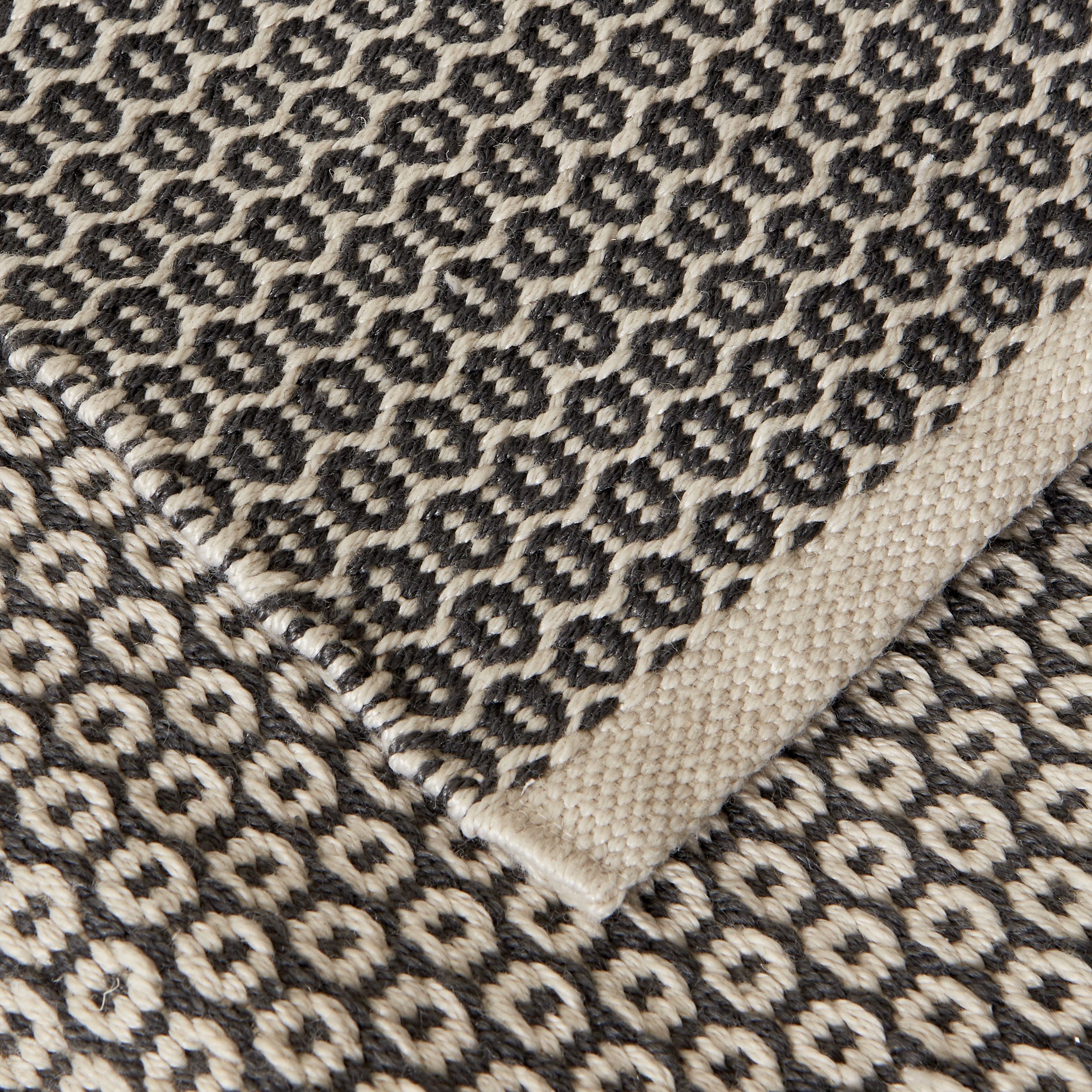 Blooma Rural Dark grey Goose eye Medium Rug, (L)170cm x (W)120cm