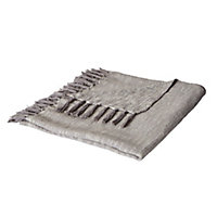 Blooma Rural Grey Fluffy Woven Throw