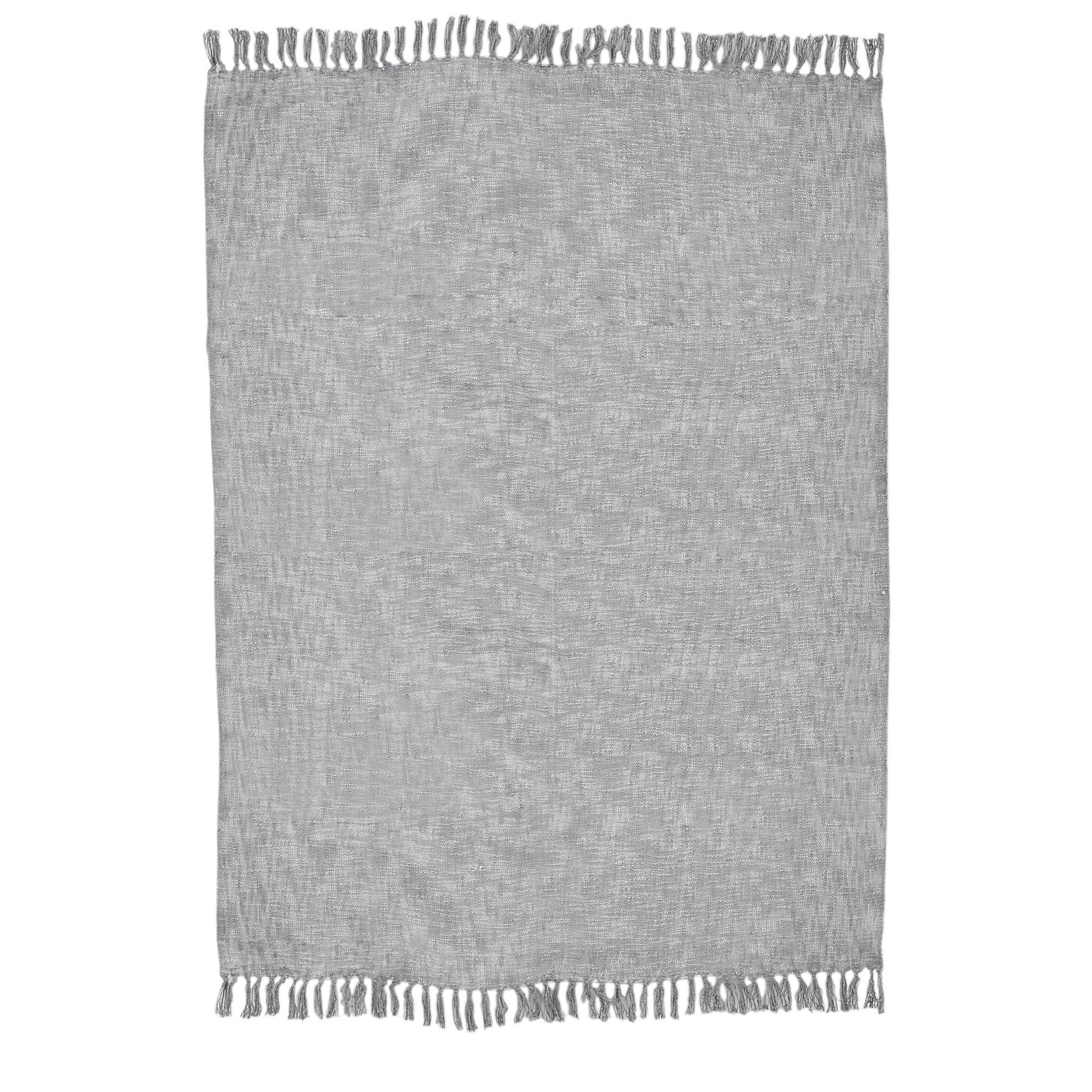 Blooma Rural Grey Fluffy Woven Throw