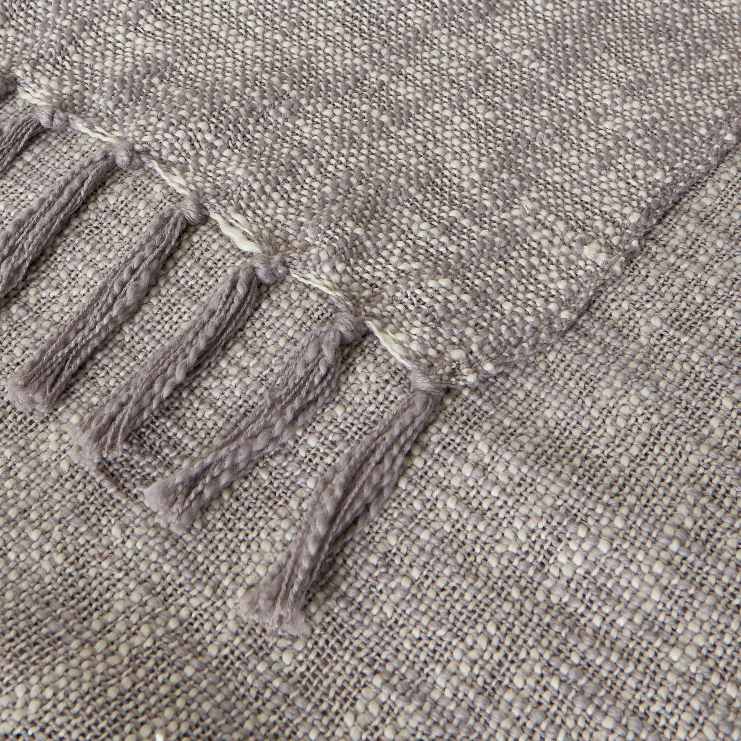 Blooma Rural Grey Fluffy Woven Throw