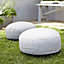 Blooma Rural Round handled Concrete grey Round Pouffe 45cm(Dia)