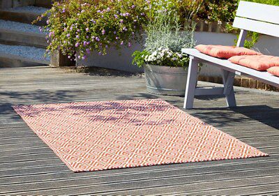 Blooma Rural Terracotta Geometric Medium Indoor & outdoor Rug, (L)170cm x (W)120cm