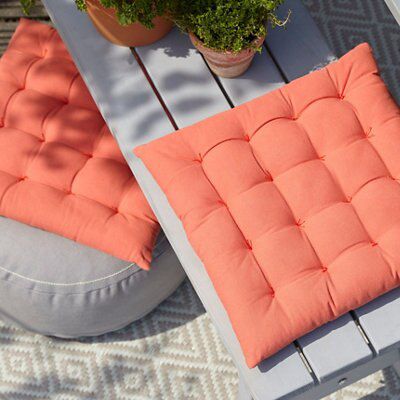 Blooma Rural Terracotta Plain Seat pad (L)36cm x (W)36cm