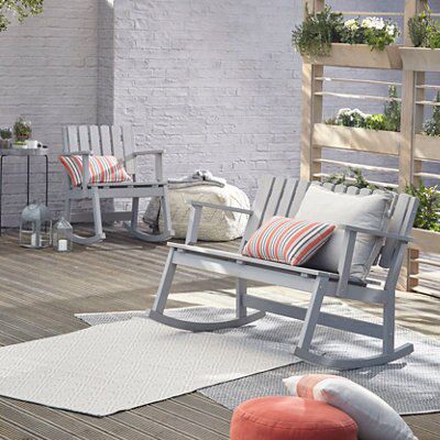 Grey rocking chair discount outdoor