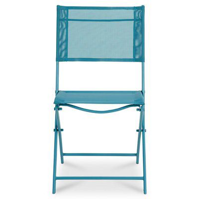 Blooma Saba Metal Biscay blue Foldable Chair DIY at B Q