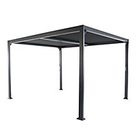 Blooma Sanba Anthracite Rectangular Gazebo, (W)3.6m (D)3m - Assembly required