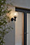 Blooma Sherbrooke Adjustable Matt Black Halogen PIR Motion sensor Outdoor Ball Wall light