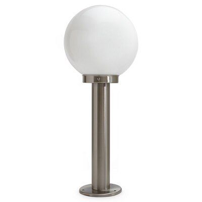 Blooma Sherbrooke Ball Acier Silver effect Mains-powered 1 lamp Halogen Outdoor Post light (H)500mm