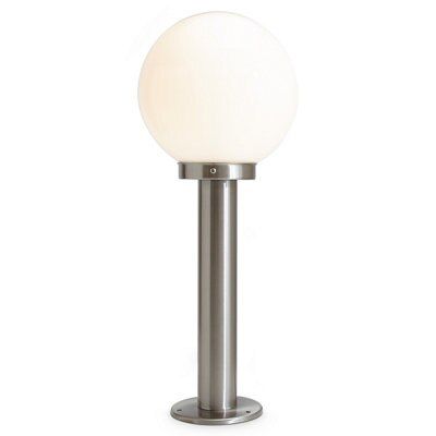 Blooma Sherbrooke Ball Acier Silver effect Mains-powered 1 lamp Halogen Outdoor Post light (H)500mm