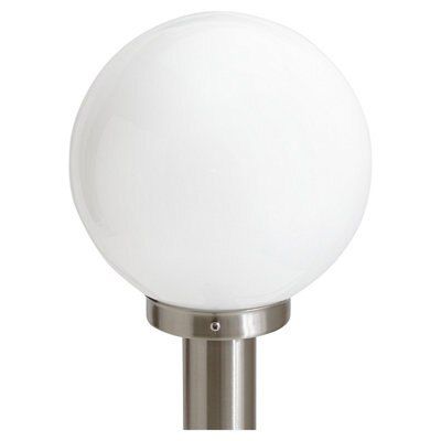 Blooma Sherbrooke Ball Acier Silver effect Mains-powered 1 lamp Halogen Outdoor Post light (H)500mm