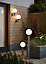 Blooma Sherbrooke Silver effect Mains-powered Halogen Outdoor Ball Wall light