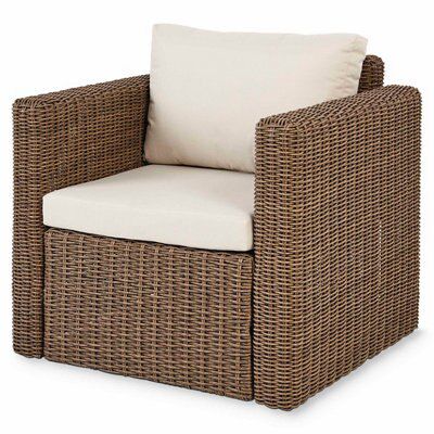 Brown rattan deals garden chair