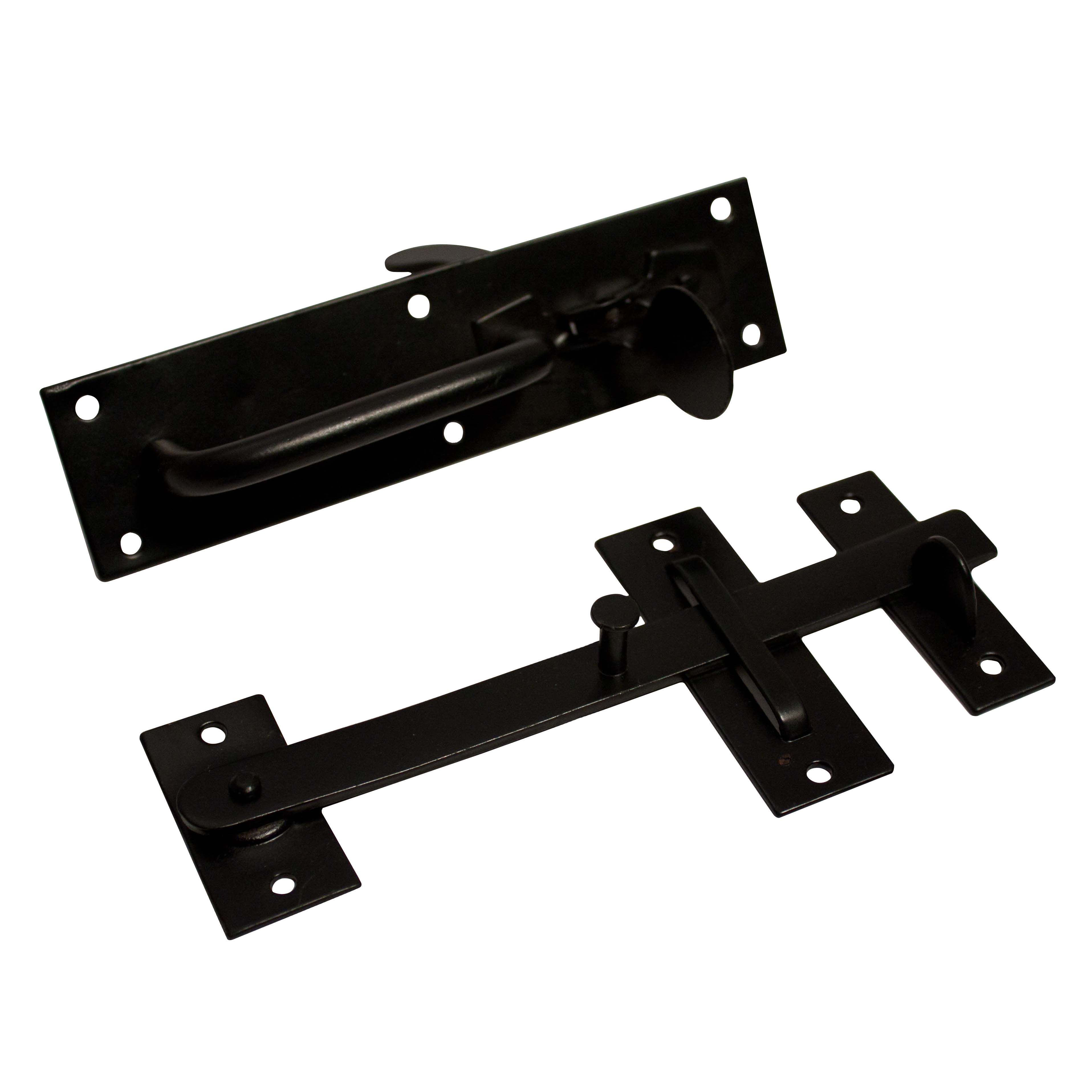 Blooma Suffolk Black Steel Gate latch, (L)45mm
