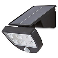 Blooma Summerside Black Solar-powered LED PIR Motion sensor Outdoor Wall light