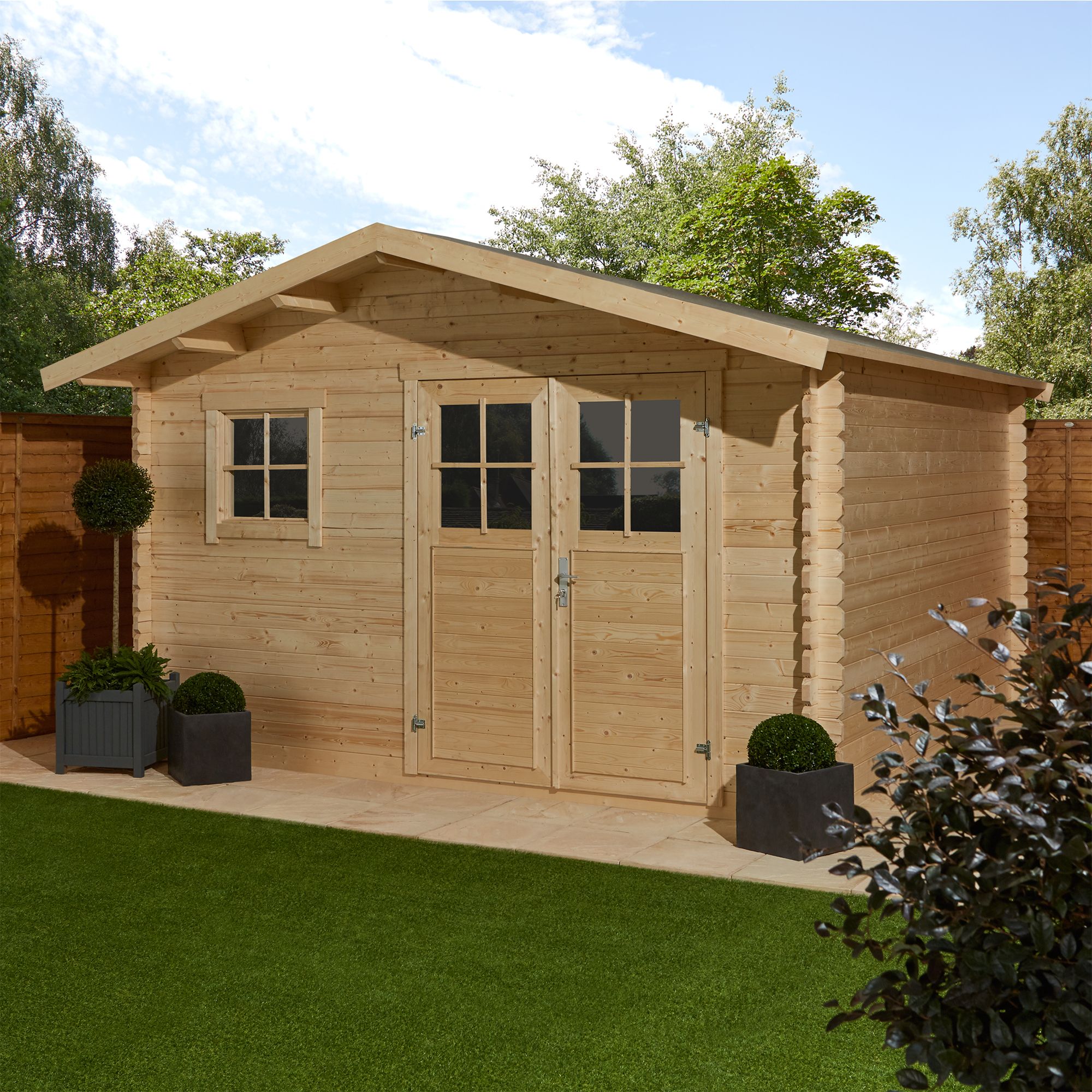 Blooma Taman Tongue & groove 12x12 ft Apex Wooden Kiln dried Shed & 1 window