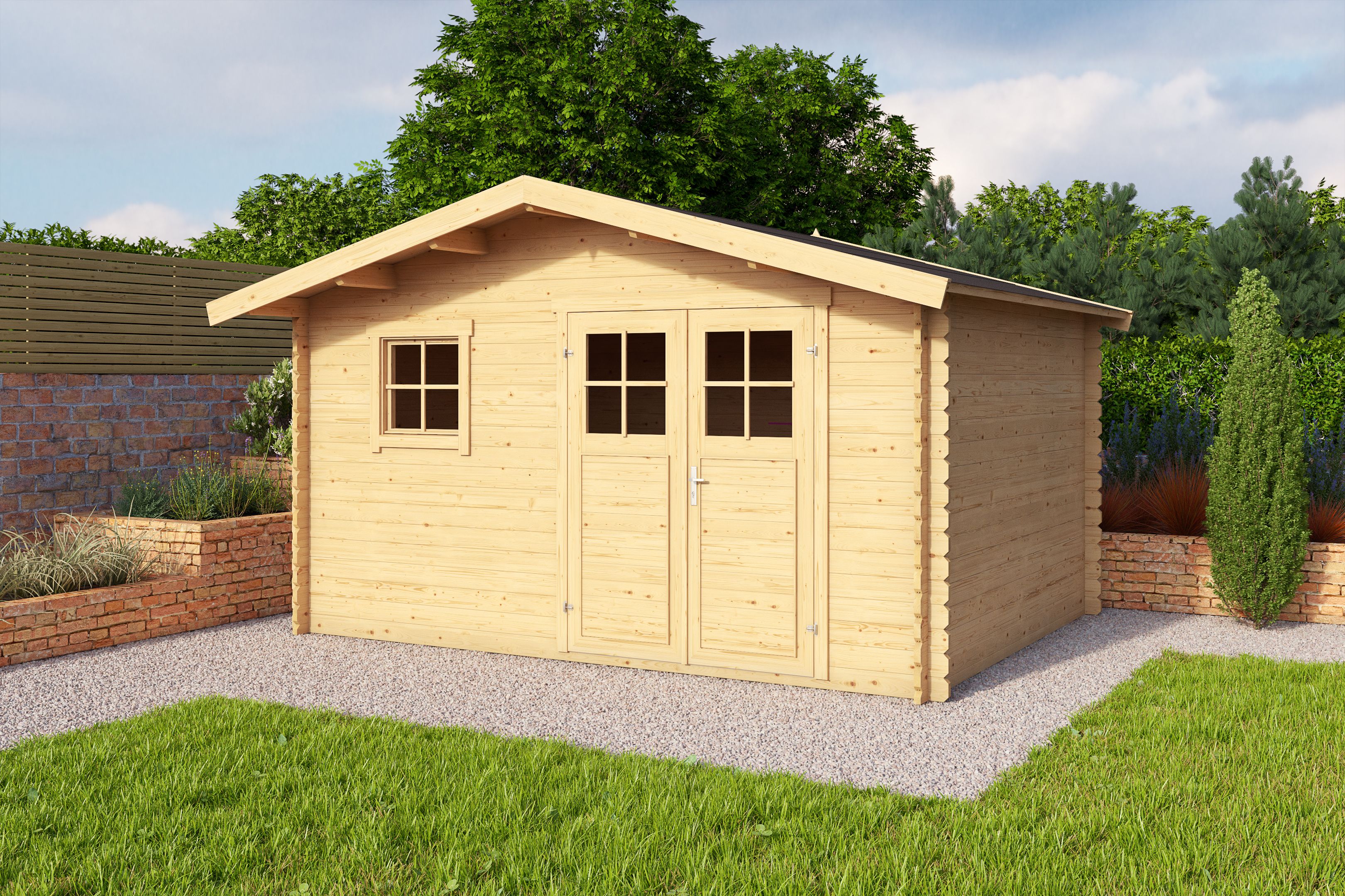 Blooma Taman Tongue & groove 12x12 ft Apex Wooden Kiln dried Shed & 1 window