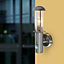 Blooma Tellumo Stainless steel effect PIR Outdoor Wall light 28W