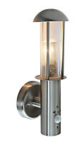 Blooma Tellumo Stainless steel effect PIR Outdoor Wall light 28W
