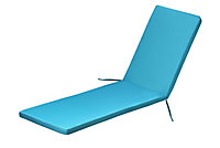 Blooma Tiga Biscay blue Plain Sunlounger cushion (L)190cm x (W)55cm